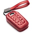 thumbnail image 1 of Vitodeco Genuine Leather Smart Key Fob Case Cover Protector Compatible with Toyota Land Cruiser, 4Runner, RAV4, Camry, Highlander 2019-2025 (4-Button, Red), 1 of 6