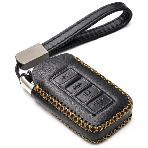 Vitodeco Genuine Leather Smart Key Fob Case Cover Protector Suitable for 2014-2025 Lexus UX, NX, RX, GX, LX, IS, ES, GS, LS (4-Button, Black)