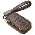 thumbnail image 1 of Vitodeco Genuine Leather Smart Key Fob Case Cover Protector Suitable for 2014-2025 Lexus UX, NX, RX, GX, LX, IS, ES, GS, LS (4-Button, Brown), 1 of 5