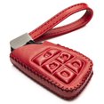 thumbnail image 1 of Vitodeco Leather Smart Key Fob Case Cover Protector Compatible with Chevrolet Silverado, Colorado, Suburban, Tahoe, Blazer, Equinox, Traverse - 5-Button, Red, 1 of 6