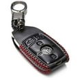 thumbnail image 1 of Vitodeco Genuine Leather Smart Key Fob Case with Leather Key Strap Compatible for Mercedes-Benz A, C, E, S, CLA, CLS, GLA, GLB, GLC, GLE, GLS, G Glass (2017 - 2024) - 4-Button, Black/Red, 1 of 5