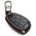 thumbnail image 1 of Vitodeco Genuine Leather Smart Key Fob Case Protector Compatible for Alfa Romeo Giulia, Stelvio, Tonale (2017 - 2025 Models) - 5-Button, Black/Red, 1 of 6