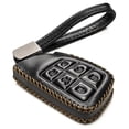 thumbnail image 1 of Vitodeco Genuine Leather Smart Key Fob Case with Leather Key Strap Compatible for 2021 Chevrolet Suburban Tahoe (6-Button, Black), 1 of 6