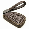 thumbnail image 1 of Vitodeco Genuine Leather Smart Key Fob Case with Leather Key Strap Compatible for 2021 Chevrolet Suburban Tahoe (6-Button, Brown), 1 of 6