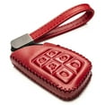 thumbnail image 1 of Vitodeco Genuine Leather Smart Key Fob Case with Leather Key Strap Compatible for 2021 Chevrolet Suburban Tahoe (6-Button, Red), 1 of 6
