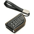 thumbnail image 1 of Vitodeco Genuine Leather Smart Key Fob Case with Leather Key Strap Compatible for Acura MDX, Acura RDX 2022 -2023 (4-Button, Black), 1 of 6