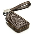 thumbnail image 1 of Vitodeco Genuine Leather Smart Key Fob Case with Leather Key Strap Compatible for Chevrolet Corvette (2020 - 2026 Models) - 6-Button, Brown, 1 of 6