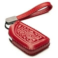 thumbnail image 1 of Vitodeco Genuine Leather Smart Key Fob Case with Leather Key Strap Compatible for Chevrolet Corvette (2020 - 2026 Models) - 7-Button, Red, 1 of 6