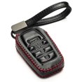 thumbnail image 1 of Vitodeco Genuine Leather Smart Key Fob Case Cover Protector Compatible for Toyota Sienna (2021 - 2026 Models) - 5-Button, Black/Red, 1 of 5