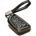 thumbnail image 1 of Vitodeco Genuine Leather Smart Key Fob Remote Case with Leather Key Strap Compatible for Cadillac Escalade 2021- 2025 (6-Button, Black), 1 of 6