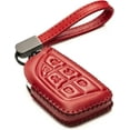 thumbnail image 1 of Vitodeco Genuine Leather Smart Key Fob Remote Case with Leather Key Strap Compatible for Cadillac Escalade 2021- 2025 (6-Button, Red), 1 of 6