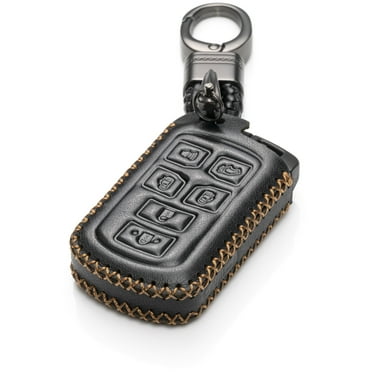 Vitodeco Genuine Leather Smart Key Keyless Remote Entry Fob Case Cover with Key Chain for 2011-2020 Toyota Sienna (6 Buttons, Black)