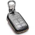 thumbnail image 1 of Vitodeco Genuine Leather Smart Key Keyless Remote Entry Fob Case Cover with Key Chain for Honda Civic, Fit, Accord, Pilot, CR-V (5 Buttons, Black), 1 of 5