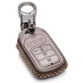thumbnail image 1 of Vitodeco Genuine Leather Smart Key Keyless Remote Entry Fob Case Cover with Key Chain for Honda Civic, Fit, Accord, Pilot, CR-V (5 Buttons, Brown), 1 of 5