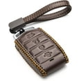 thumbnail image 1 of Vitodeco Leather Key Fob Case Compatible for 2017-2020 Genesis G70, G80, G90, Remote Start, 4-Button, Brown, 1 of 6