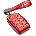 thumbnail image 1 of Vitodeco Leather Key Fob Case Compatible for 2017-2020 Genesis G70, G80, G90, Remote Start, 4-Button, Red, 1 of 6