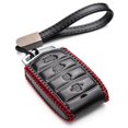 thumbnail image 1 of Vitodeco Leather Key Fob Case Compatible for 2017-2020 Genesis G70, G80, G90, Tailgate, 4-Button, Black/Red, 1 of 6