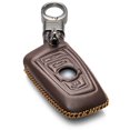 thumbnail image 1 of Vitodeco Genuine Leather Smart Key Fob Case Cover Protector Compatible for BMW 1, 3, 4, 5, 6, 7 Series, X1, X3, X4 - 4 Buttons, Brown, 1 of 5