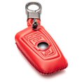 thumbnail image 1 of Vitodeco Genuine Leather Smart Key Fob Case Cover Protector Compatible for BMW 1, 3, 4, 5, 6, 7 Series, X1, X3, X4 - 4 Buttons, Red, 1 of 5
