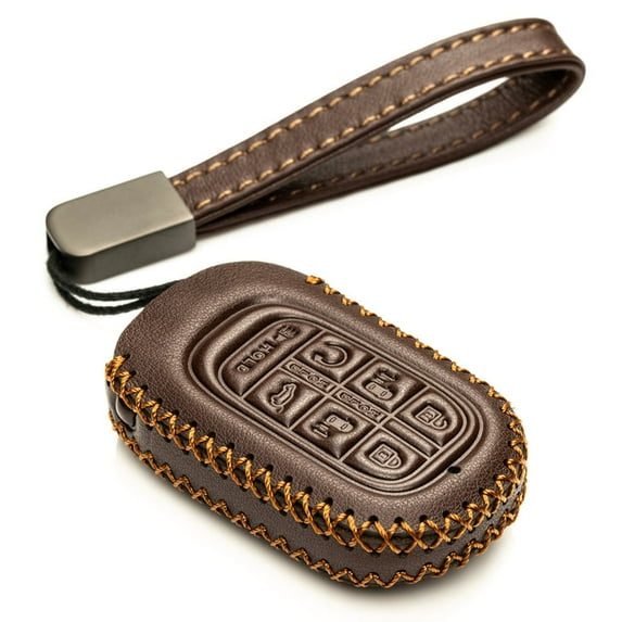 Vitodeco Leather Key Fob Cover Case Protector Compatible with Honda Odyssey (2025 - 2026 Models) - 7 Buttons, Brown