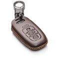 thumbnail image 1 of Vitodeco Leather Smart Key Fob Case Cover Protector Compatible with Audi A3, A4, A5, A6, A7, S5, S7, Q5, RS - 4-Button, Brown, 1 of 5