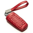 thumbnail image 1 of Vitodeco Leather Smart Key Fob Case Cover Protector Compatible with Genesis GV70, GV80, G70, G80 (2021-2025 Models) - 8-Button, Red, 1 of 6