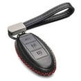 thumbnail image 1 of Vitodeco Leather Smart Key Fob Case Compatible with Nissan Versa, Sentra, Altima, Maxima, Rogue 2007-2022 (3 Buttons, Black/Red), 1 of 5
