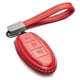 thumbnail image 1 of Vitodeco Leather Smart Key Fob Case Compatible with Nissan Versa, Sentra, Altima, Maxima, Rogue 2007-2022 (3 Buttons, Red), 1 of 5