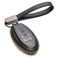 thumbnail image 1 of Vitodeco Leather Smart Key Fob Case Compatible with Nissan Versa, Sentra, Altima, Maxima, Rogue 2007-2022 (5-Button, Black), 1 of 5