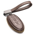 thumbnail image 1 of Vitodeco Leather Smart Key Fob Case Cover Protector - Compatible with Nissan | Compatible with Infiniti - (2007 - 2022 Models) - 4 Buttons, Brown, 1 of 5