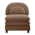 thumbnail image 1 of Vitoria Curved Armless Sofa Teddy Fabric W/Pillow -Camel, 1 of 5