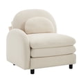 thumbnail image 1 of Vitoria Curved Sofa LSF - Beige White Teddy Fabric with Pillows, 1 of 6