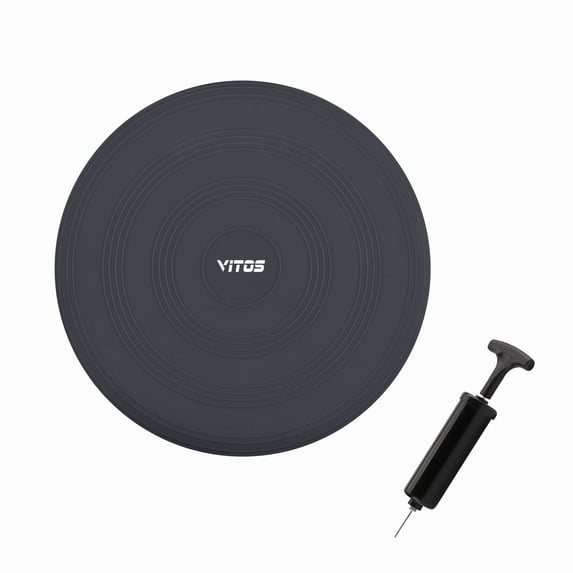 Vitos Fitness Inflatable Balance Disc Core Stability Trainer Wiggle Pad for Office Chairs Seat, Rehab, Exercise, Isokinetics (Black)