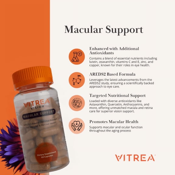 Vitrea Vision: Macular Support 30 day supply. AREDS2 Eye Vitamin