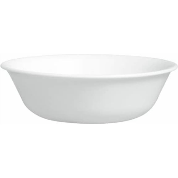 Vitrelle 4-Pieces 18-Oz Soup/Cereal Bowls Chip & Crack Resistant Glass Dinnerware Set Bowls, Winter Frost White