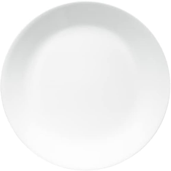 Vitrelle 4-Pieces 8.5" Glass Salad/Appetizer Plates Chip & Crack Resistant Glass Dinnerware Set Plates, Winter Frost White