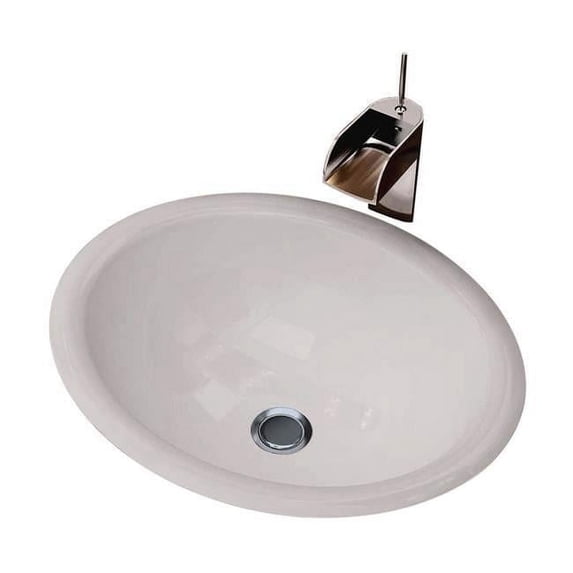 Vitreous China Topmount Sink - Kitchen Drop-In Sink Use for Use with Standard Pop Up Drain