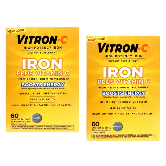 Vitron-C Coated Tablets 60 Tablets (Pack of 2)