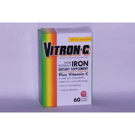 Vitron-C - Iron Supplement - 125 mg / 65 mg Strength - Coated Tablet - 60 per Bottle