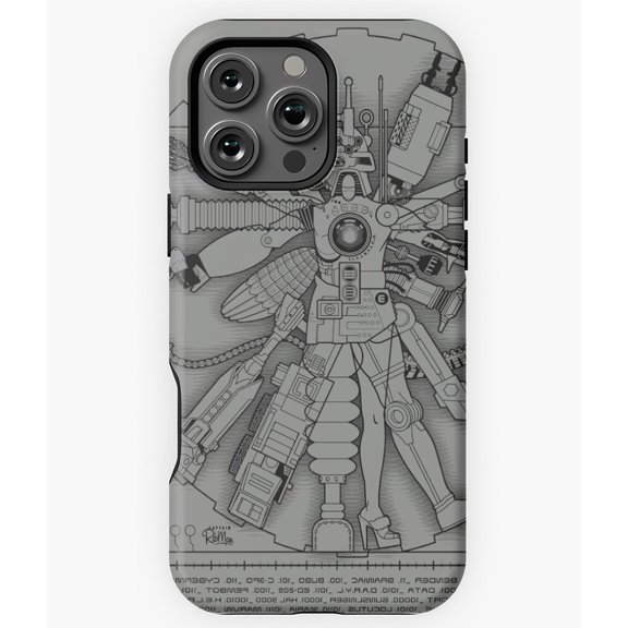 Vitruvian Machine Da Vinci Gray Phone Case for iPhone 16 15 14 13 12 11 Pro Max