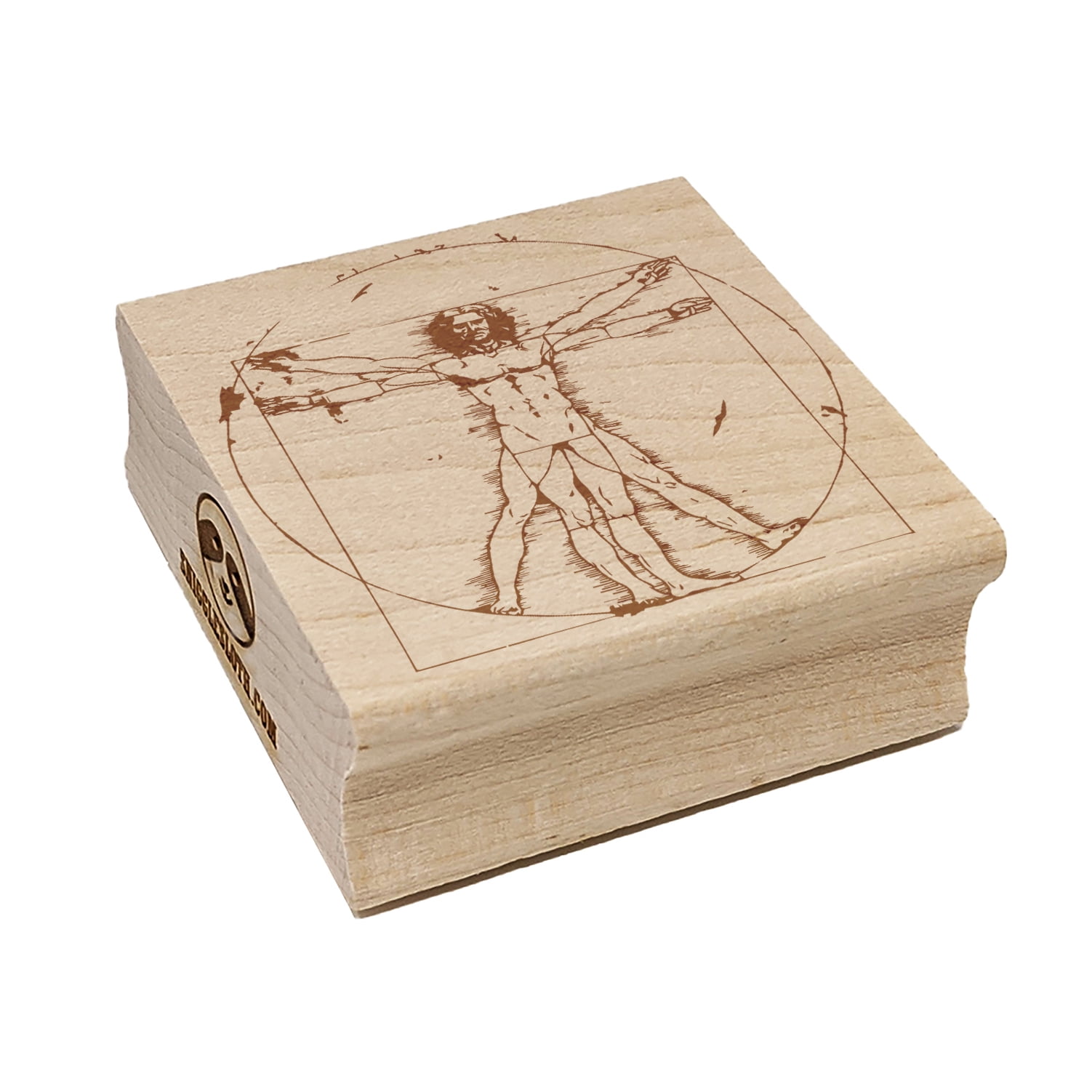 Vitruvian Man Leonardo Da Vinci Square Rubber Stamp Stamping ...