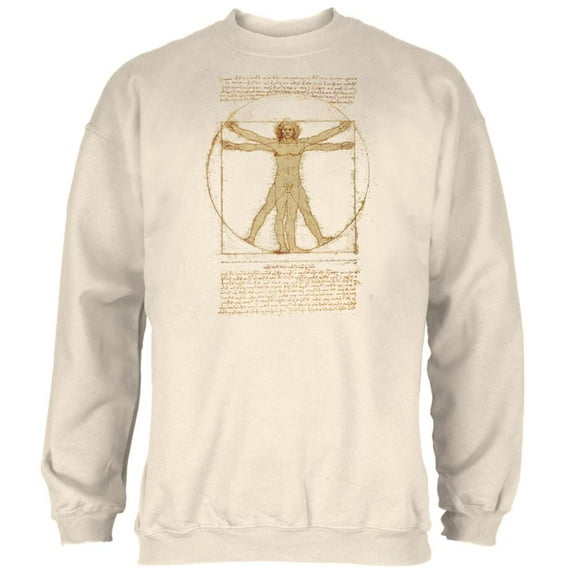 Vitruvian Man Mens Sweatshirt Natural X-LG