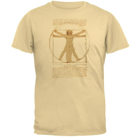 Vitruvian Man Mens T Shirt Yellow Haze MD