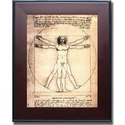 Vitruvian Man by Leonardo da Vinci Premium Mahogany Framed Canvas Wall Art