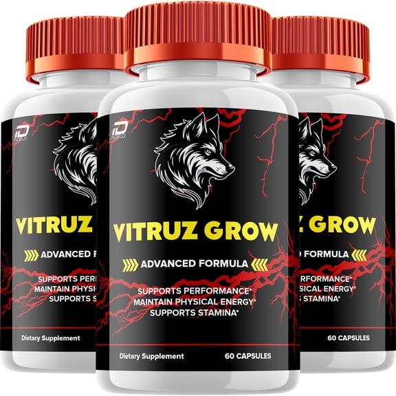 Vitruz Grow for Men Capsules  VitruzGrow Vitamin Complex Pills, Energy, 3 Pack, 180 Capsules