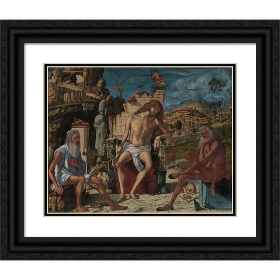 Vittore Carpaccio 14x12 Black Ornate Wood Framed Double Matted Museum Art Print Titled: The Meditation on the Passion (ca. 1490)