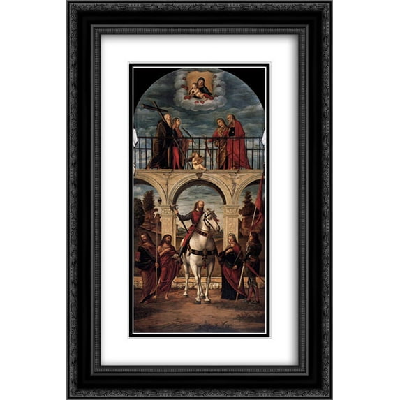 Vittore Carpaccio 2x Matted 16x24 Black Ornate Framed Art Print 'The Glory of St. Vidal'