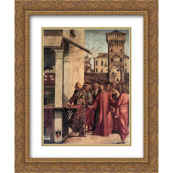 Vittore Carpaccio 2x Matted 20x24 Gold Ornate Framed Art Print 'The Calling of St. Matthew '