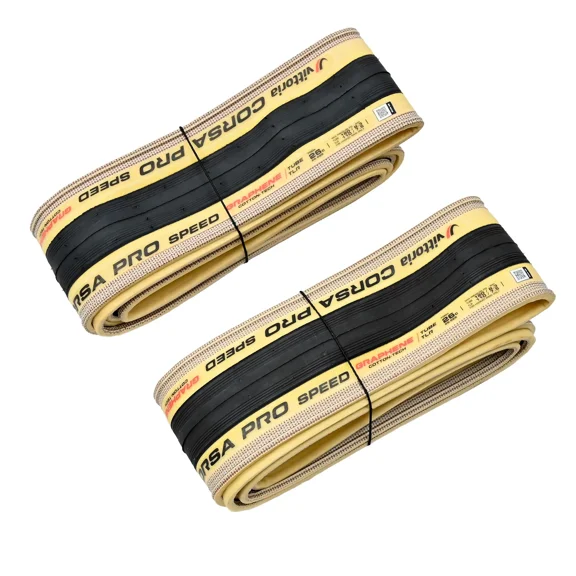Vittoria CORSA PRO SPEED GRAPHENE Clincher TLR Tire 700x26C , Skinwall / Black, 2 tires, VT3200