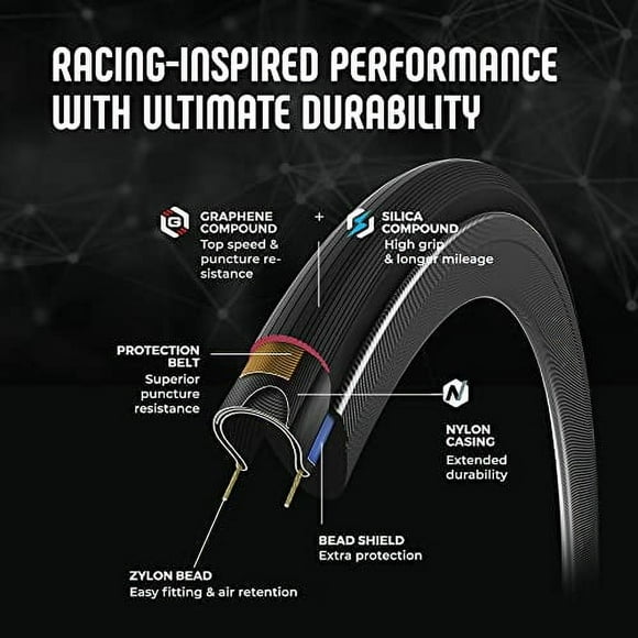 Vittoria Corsa N.EXT G2.0 Road Bike Tires - 34-622 - Tubeless Ready - for Training and Competition - Black